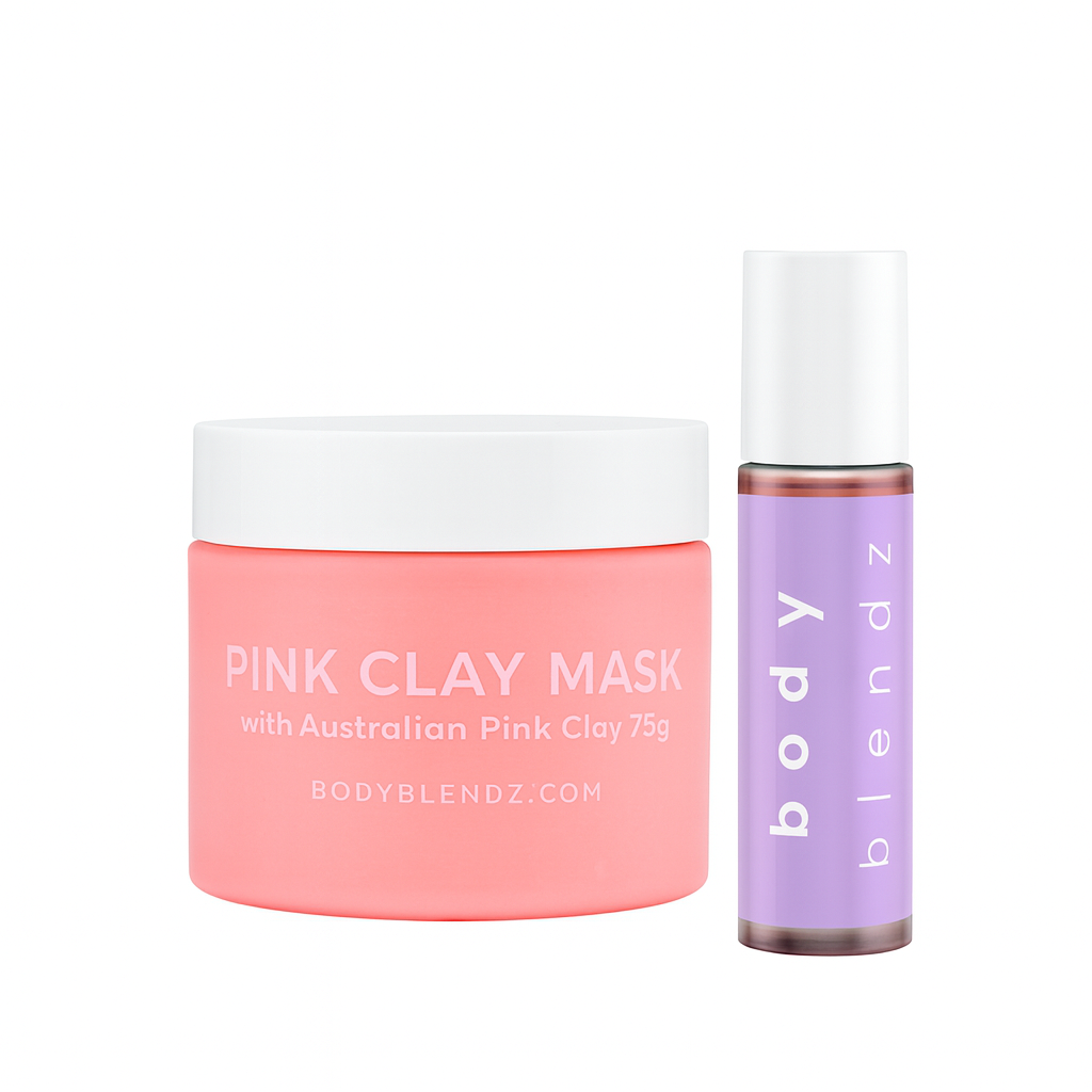 BodyBlendz Glow & Grow Kit (roosa savimask + kulmude ja ripsme kasvuõli)