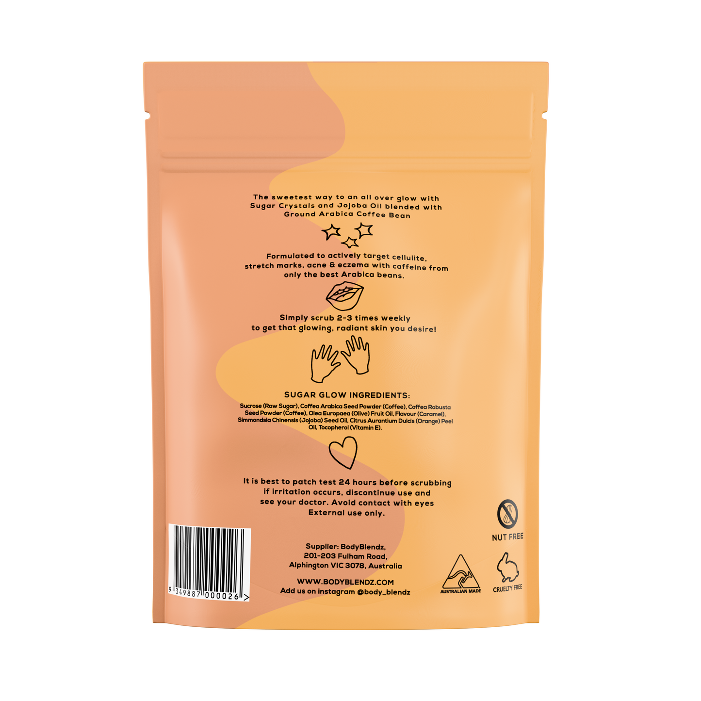 BodyBlendz sära andev suhkru-kohvikoorija